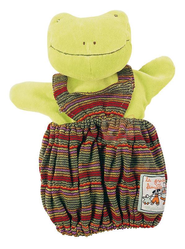  grande famille perlette the frog handpuppet green 